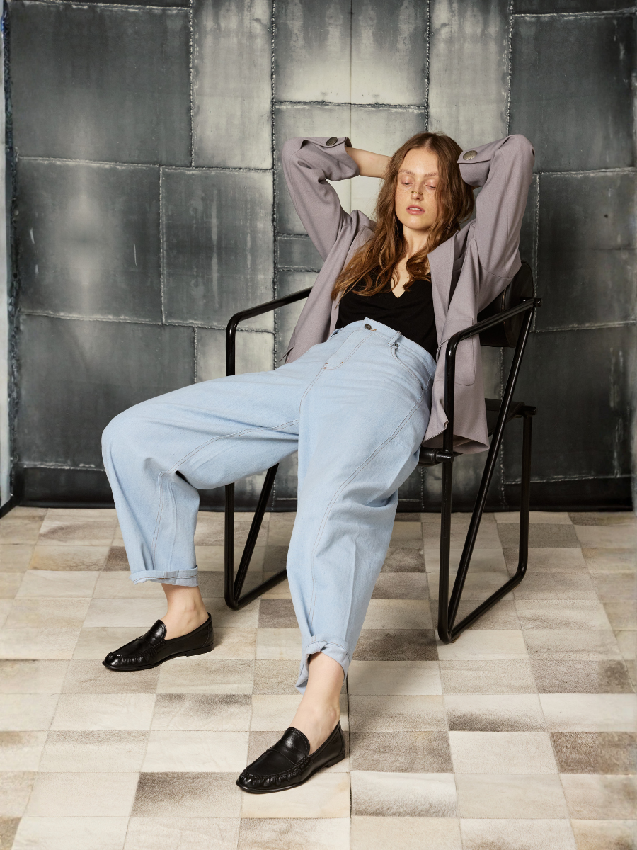 Pantalón Denim Wide Horse - Hielo