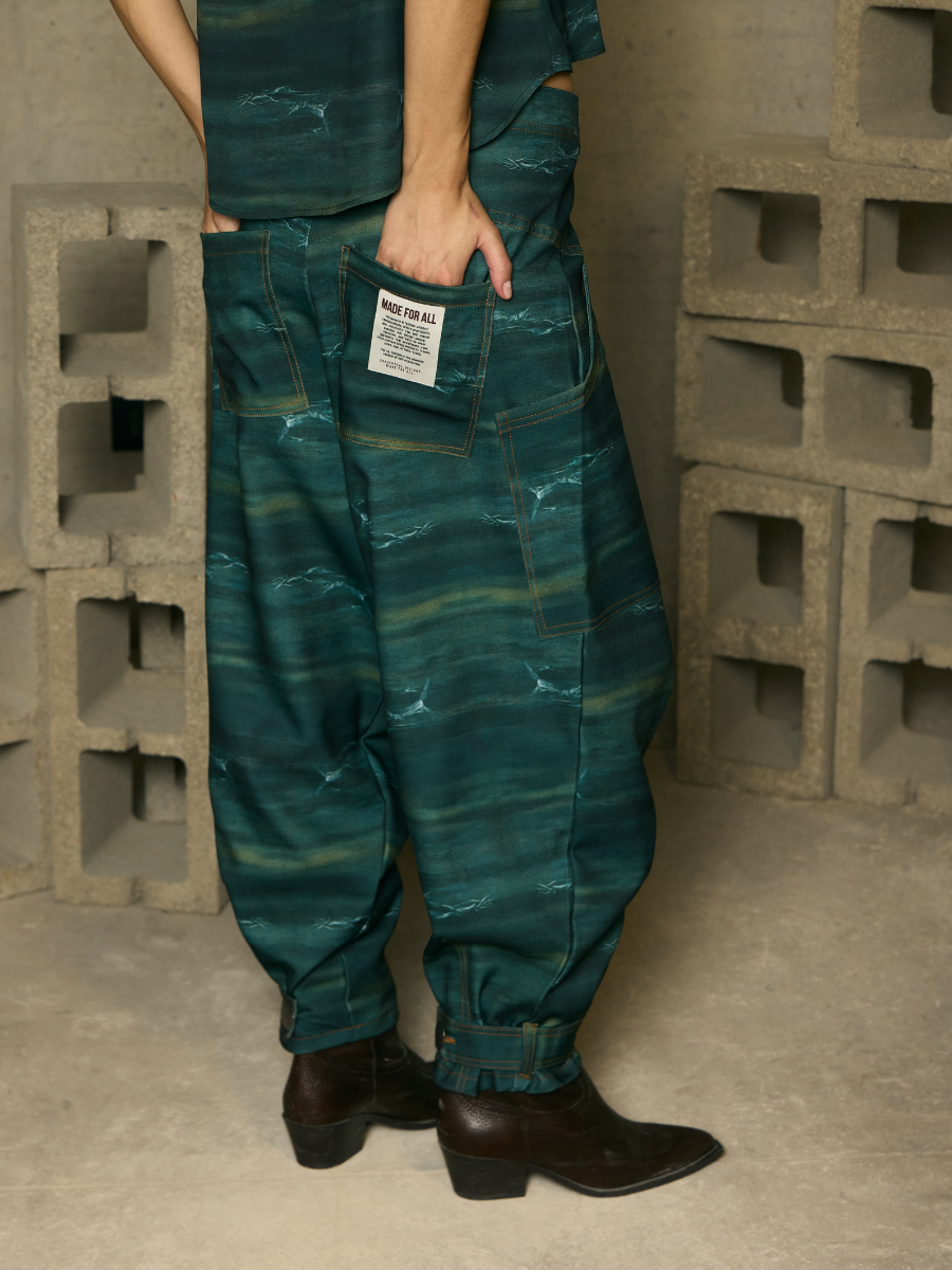 Pantalón Cargo - Mar Profundo